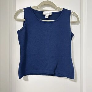 St John Knit Tank Top Size XS Navy Blue, Office, Neutral, layering piece, Capsul
